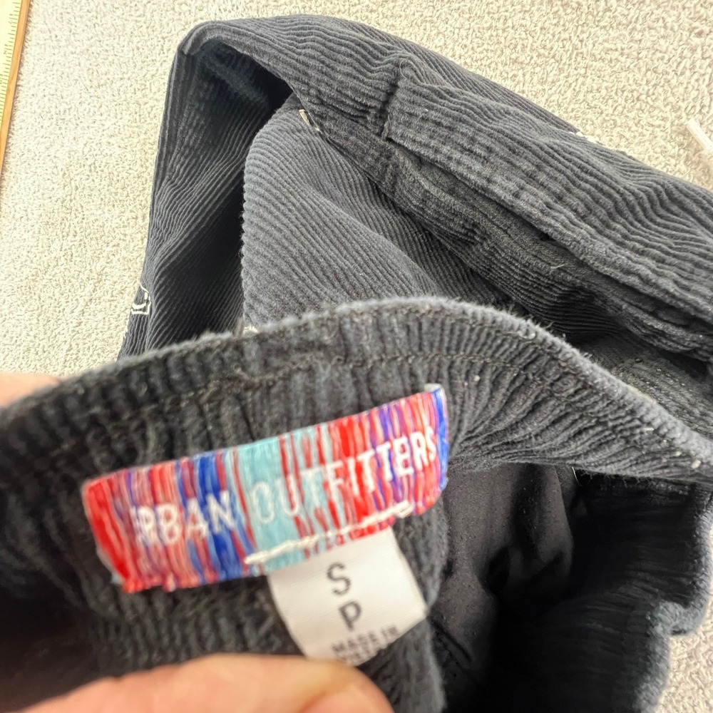 Urban Outfitters Black Corduroy Embroidered Smiley Okay Pants Mens Small S‎ - Picture 2 of 10